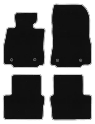 Produktbild von Fußmatten Automatten Velours Schwarz/Silber für Mazda 2 III 2015- Set 4-tlg