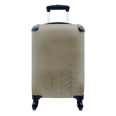 Produktbild von MuchoWow® Koffer Handgepäck Trolley Rollkoffer Kleine Reisekoffer mit 4 Rollen - Muster - Grün - Linie - Gold - Cabin Size < 55x40x23 cm & 55x40x20 cm - Fotokoffer - Kabinenkoffer - Boardgepäck - Reise-Box - Reisekoffer - Reisegepäck - Koffer mit Bild - Trolley für Kinder