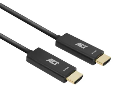 Produktbild von ACT 50 Meter HDMI Premium High Speed 4K Aktives optisches Kabel v2.0 LSZH HDMI-A Stecker - HDMI-A Stecker, 50 m, HDMI Typ A (Standard), HDMI Typ A (Standard), 18 Gbit/s, Audio Return Channel (ARC), Schwarz