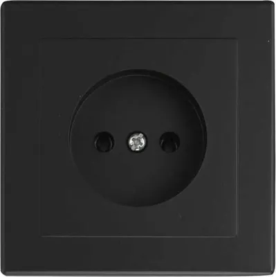 Immagine prodotto di Presa singola senza messa a terra IP20 16A 250V da incasso Nero opaco