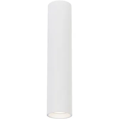 A white cylindrical light fixture against a white background.