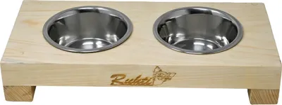 Produktbild von Ruhti - Futterbar Hundenapf Napf, Echtholz, Futterstation, Geölt, 50 x 20 x 14 cm