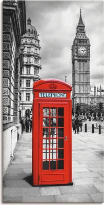 Produktbild von ARTland Leinwandbild London Telefonzelle I Größe: 75x150 cm