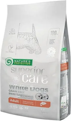 Obrázek produktu pro PŘÍRODNÍ OCHRANA Superior Care White Dogs Grain Free Junior Small Białoryba - suchá krmiva pro štěňata - 1,5 kg