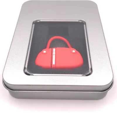 Produktbild von Onwomania Handtasche in rot Damen USB Stick in Alu Geschenkbox 128 GB USB 3.0