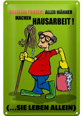 Produktbild von Blechschild Spruch 20x30cm 30% aller Männer machen Hausarbeit