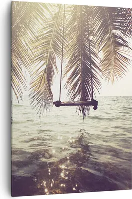 Produktbild von Bild auf Leinwand - Leinwandbild - Einteilig - Meer Palme Wasser - 70x100cm - Wand Bild - Wanddeko - Wandbilder - Leinwanddruck - Wanddekoration - Leinwand bilder - Wandbild - PA70x100-3634