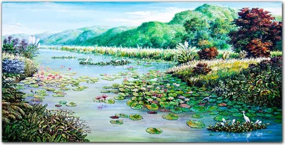 Produktbild von Coloray Bild aus Acryl 120 cm x 60 cm - Küche Wanddekoration Dekoration Wohnzimmer Gehärtetes Acryl Acrylblock mit Bild - der Fluss Blume Tree Hill