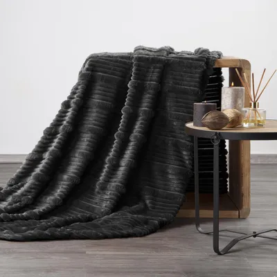 Produktbild von EUROFIRANY | Decke - Wohndecke - 200 x 220 cm - schwarze Kuscheldecke - kuschelig weich