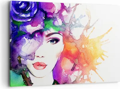 Produktbild von Bild auf Leinwand - Leinwandbild - Frau Abstraktion - 120x80cm - Wand Bild - Wanddeko - Wandbilder - Leinwanddruck - Bilder - Kunstdruck - Wanddekoration - Leinwand bilder - Wandkunst - AA120x80-3689