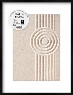 Produktbild von Nielsen Bilderrahmen Aura 30 x 40 cm aus Holz inkl. Passepartout 1130000, Farbe Schwarz