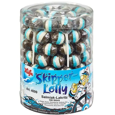 Image de Küfa Skipper Lolly au goût de réglisse emballé individuellement par 100 1700g