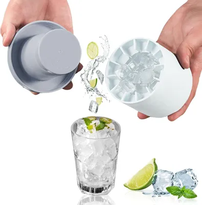 Silikon-Eiswürfelbereiter, 1 Stück, Press-Typ, Easy-Release, Grau