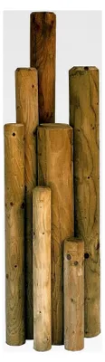 Produktbild von Holzpalisaden Ø 10 cm, 90 cm hoch, imprägniert zur Beetumrandung