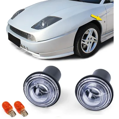 Obrázok produktu pre 2 kusy bočných smerových svetiel, priehľadné sklo, biela farba, pre Fiat Coupe Barchetta