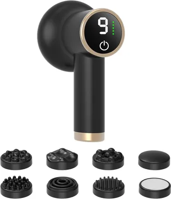 Imagen del producto de Masajeador anticelulítico inalámbrico con 9 niveles de vibración y 8 cabezales