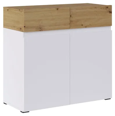 Image de Buffet Rimini 90 x 40 x 86 cm, sans poignées, couleur au choix : blanc / chêne Artisan