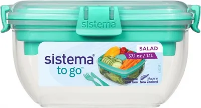 Produktbild von Sistema SI21356 Salatbox To Go 1, inkl. Besteck, 1 l (Farbe zufällig, 1 Stück)