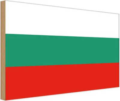 Produktbild von vianmo Holzschild 30x40 cm Bulgariens Bulgaria Flagge Fahne Wappen