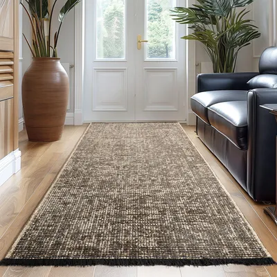 Produktbild von Carpetsale24, Baumwolle Teppich Chenille Waschbar, Boho-Stil, Rutschfest & Weich, für Wohnzimmer, Schlafzimmer, Grösse: 80x250 cm