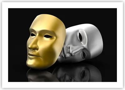 Produktbild von Poster - Poster ohne Rahmen - Maske Theater Bühne Schauspieler - 70x50 cm - Wand Bild - Wanddeko - Wandbilder - Kunstposter - Wandposter - Bilder - Kunstdruck - Wandbild - P2XAA70x50-2432