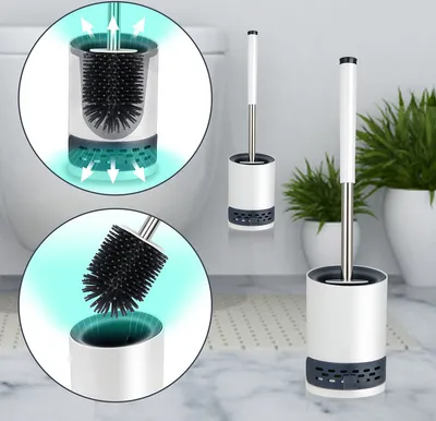 Produktbild von Clanmacy Toilettenbürste Silikon WC-Bürste Toilettenbürste Silikon Klobürste Wandmontage Bürstengarnitur Bürste