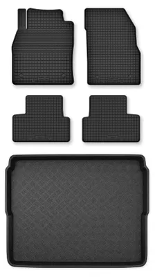 Produktbild von Gummimatten + Kofferraumwanne für Peugeot 3008 I 2009-2016 (unterer Ladeboden) – Schwarz, Semi-Universal, angepasst – Wielganizator Semi-Universal