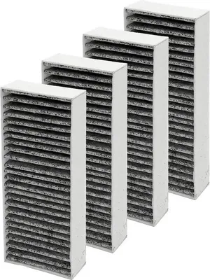 Produktbild von SQOON® Aktivkohlefilter Set für Bosch & Siemens – 4 Stück – Ersatz für HEZ9VRUD0 / 17007113 / 17007412 – Dunstabzug & Kochfeldabzug