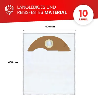 Produktbild von 10x Staubsaugerbeutel kompatibel mit Kärcher: NT 22/1, NT 22/1 Ap L, NT 22/1 Ap L Anniversary Edition, NT 22/1 Ap Te Adv L; Alternativ zu 2.889-217.0