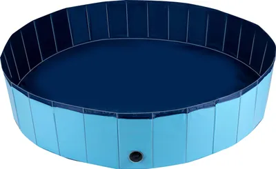Zdjęcie produktu dla maxxpro basen dla psa 160 x 30 CM - duże rasy psów - składany - antypoślizgowe dno - z zaworem spustowym - niebieski