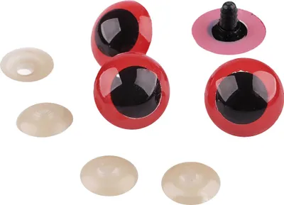 2 Paar Sicherheits-Augen 26mm groß rot