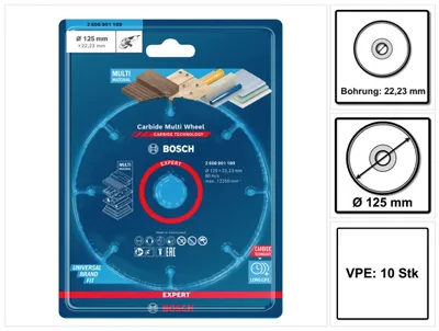 Produktbild von Bosch Professional Carbide 10er-Pack X-LOCK Trennscheibe 125x22.23mm, 2608901191