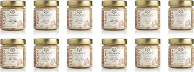 Produktbild von 12x Brontedolci Crema Spalmabile di Mandorle Streichfähige Mandelcreme 190g in Glas aus Sizilien mit 40% Mandeln