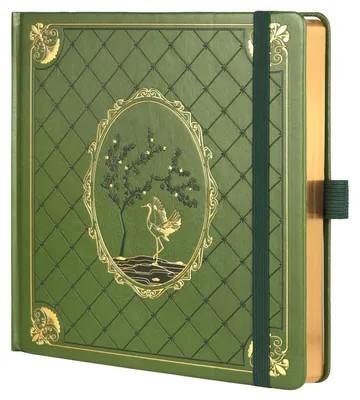 Image de Cahier à couverture rigide en cuir PU, couleur vert, format 20,4 x 20,4 cm, 160 pages, papier pointillé, grammage 160 g/m²