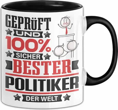 Produktbild von Politiker Geschenk Lustiger Spruch für Politiker Geschenkidee Bester Politiker Der Welt (Schwarz)