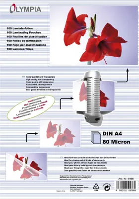 Zdjęcie produktu dla OLYMPIA - Taśma laminowana A4 (210 x 297 mm) 100 szt
