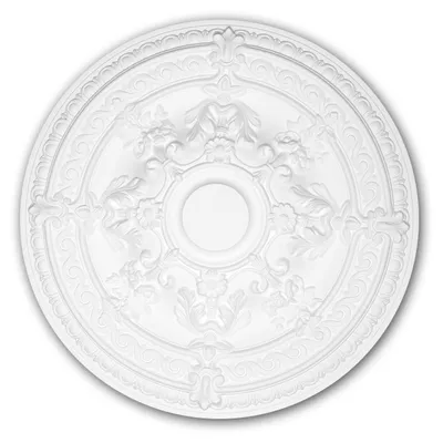 Produktbild von PROFHOME 156039 Rosette aus Polyurethan Deckenrosette Zierelement Ø 65,9 cm