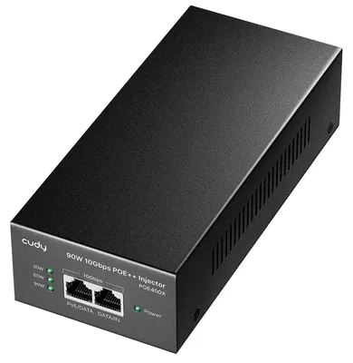 Produktbild von Cudy 90W 10 Gbps PoE++ Injector, POE400X 2.0, 2.5 Gigabit Ethernet, Gigabit Ethernet, Schnelles Ethernet, 5 Gigabit Ethernet, 10 Gigabit Ethernet, 2500,10000,5000,100,10,1000 Mbit/s, 4PPoE, IEEE 802.3, IEEE 802.3i, IEEE 802.3u, IEEE 802.3ab, IEEE 802.3af, IEEE 802.3bz, IEEE 802.3at, IEEE..., Schwarz, 100 m
