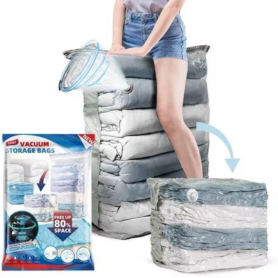 Produktbild von Wiederverwendbare Vakuumbeutel für Kleidung, 8er Pack, platzsparend
