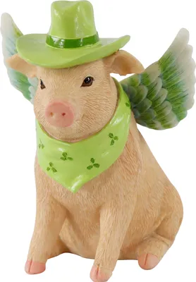 Produktbild von HOFF-Interieur 1534 Spardose "FLYING PIG" ca. 12x12,5x11cm fliegendes Schwein mit Hut mehrfarbig