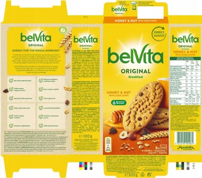 Zdjęcie produktu dla Belvita ciastka zbożowe z miodem, orzechami i czekoladą 300 g