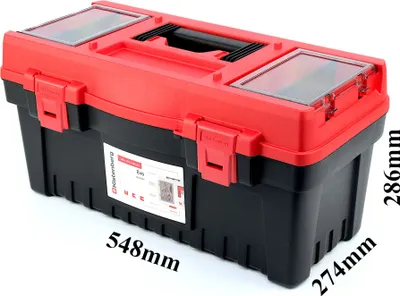 Zdjęcie produktu dla Skrzynka na narzędzia Skrzynka do przechowywania Skrzynka na narzędzia Organizer do przenoszenia Czerwony 548 x 274 x 286 mm