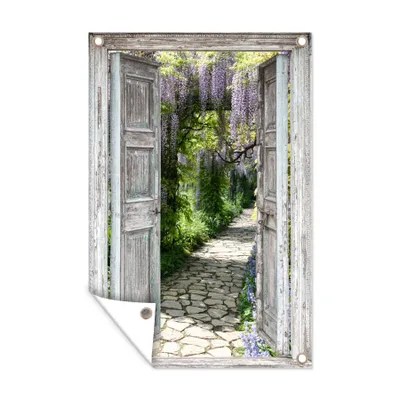 Obrázek produktu pro MuchoWow® Zahradní plakáty - Průhled - Les - Kameny - Jaro - 180x120 cm - Zahradní dekorace
