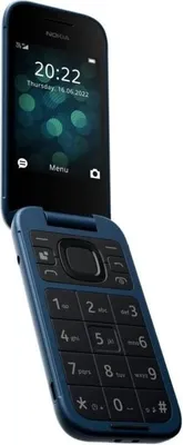 Produktbild von Nokia 2660 Flip - 4G, VoLTE, 2,8"+1,77", 0,3MP, 48MB/128MB, Blau