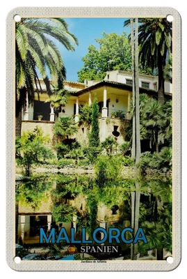 Produktbild von Blechschild Reise 12x18cm Mallorca Spanien Jardines de Alfabia Deko