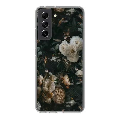 Produktbild von MuchoWow® Handyhülle Schutzhülle Hülle für Samsung Galaxy S21 FE Blumen - Muster - Vogel Silikon Softcase Handy Hülle - Mobiltelefonhülle