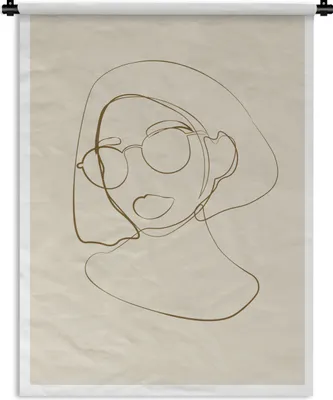 Produktbild von MuchoWow® Wandteppich Wandbehang Frau - Linienkunst - Minimalismus 60x80 cm Tapisserie Dekoration Wandtuch - Decke - Wandtücher - Wohne