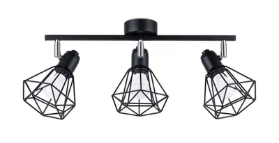Zdjęcie produktu dla Lampa sufitowa ARTEMIS czarna-chromowana 3xE14x40W metal wym:19x52x17cm IP20 Sollux Lighting