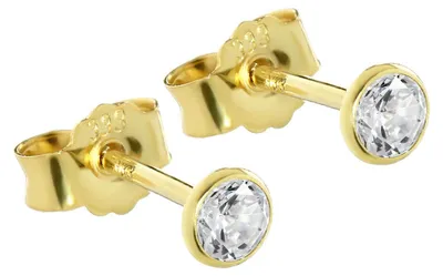 Produktbild von NKlaus Paar Ohrstecker, 333er 8 Karat Gold, Zirkonia, 3,5mm, 0,38g