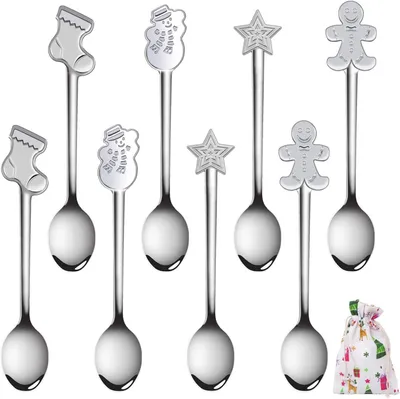 Produktbild von Löffelset 8-teilig, Edelstahl, mit Aufbewahrungstasche, für Desserts